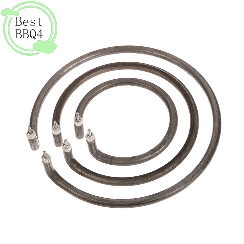 (BBQ4)Round Electric Wok Heating Pot Tube With Iron Anti-rust Heater Accessories Pipe 500/800W Circle Accept Dry Burning