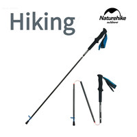 Naturehike ST08 4-Section Carbon Fiber Folding Trekking Pole Ultralight Telescopic Mountaineering Sticks Walking Trail Running