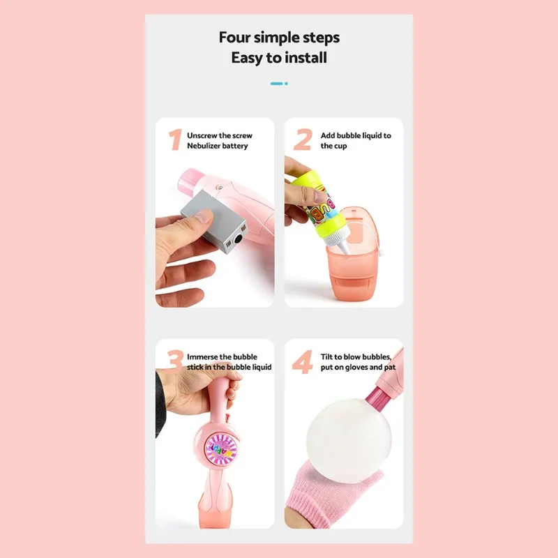 

Bubbles Puffpop Bubble Maker, автоматическая машина для изготовления пузырей с подсветкой, перезаряжаемая от USB для детей на открытом воздухе