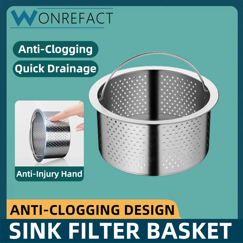 Kitchen Sink Filter Basket Embedded Filter Basket Anti-Clogging Mesh Filter Strainer With Handle Sink Food Catcher