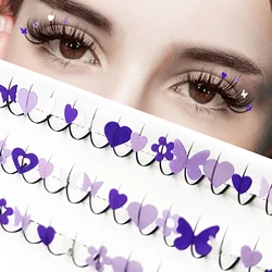 Glitter Fairy Eyelash Extensions Valentine's Day Eyelashes Dream Purple Love Butterfly Lashes Soft and Reusable