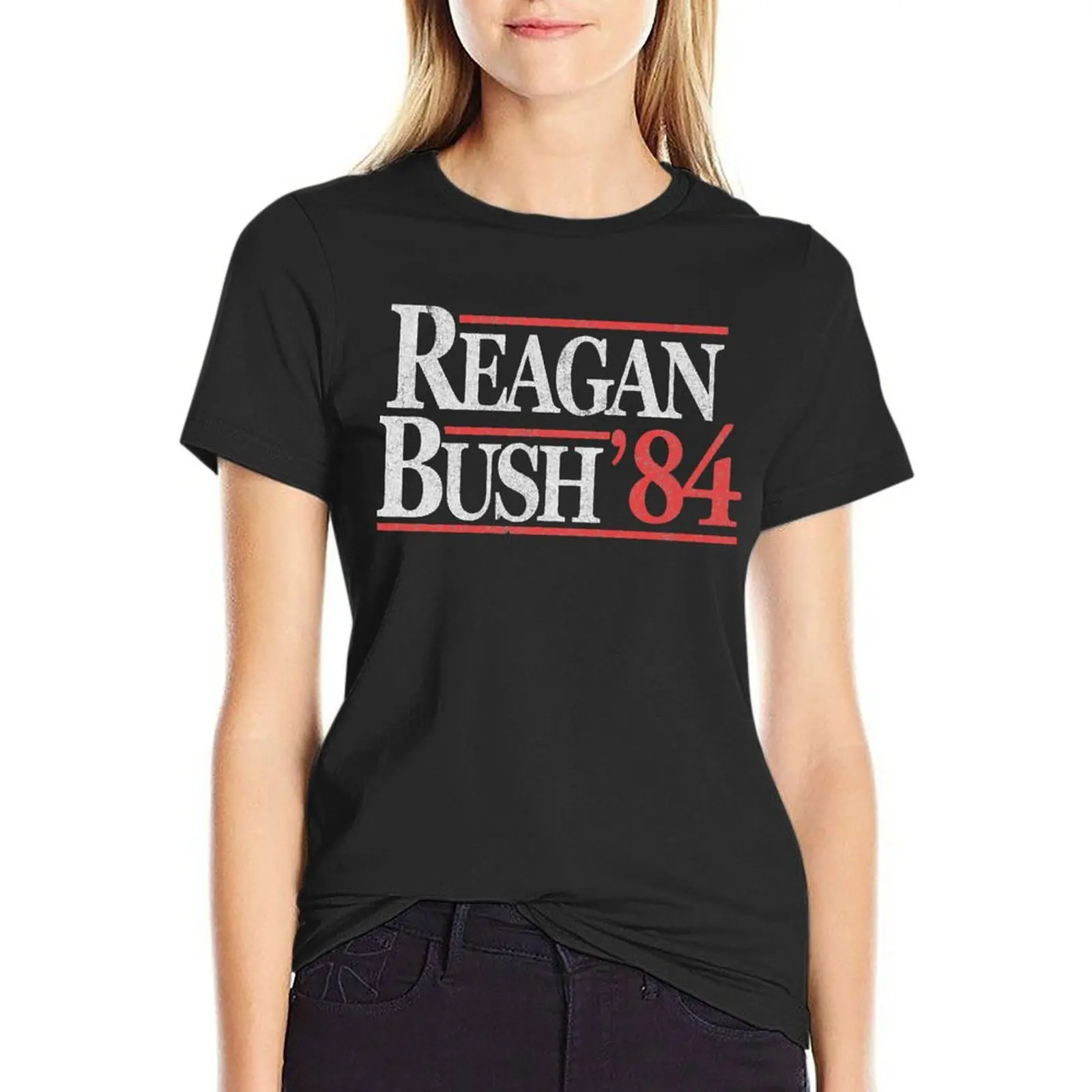 

Vintage Reagan Bush 1984 T-Shirt lady clothes shirts graphic tees anime clothes Women's t-shirt