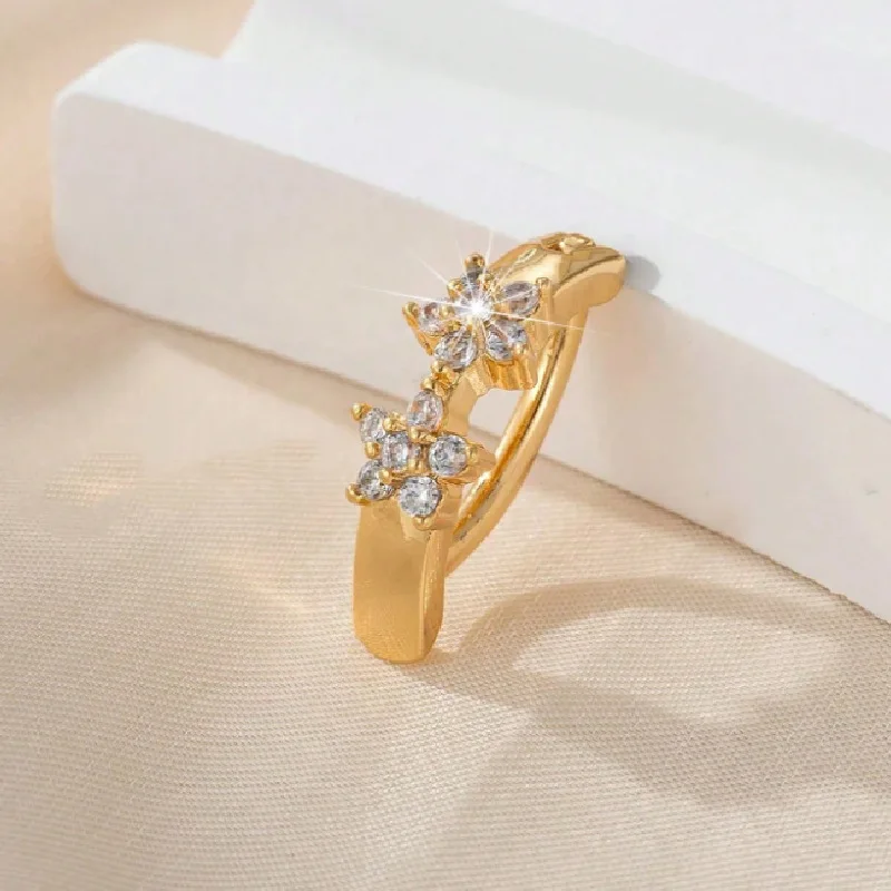 

Пирсинг для пупка с цветком для женщин, блестящий, в стиле Hot Girl, модное украшение для тела