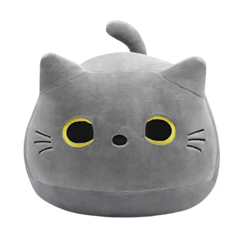 10/30CM Black Cat Plush Pillow Cartoon Cat Head Plushie Stuffed Toys Cat Doll Cat Doll Pillow Plush Toy Cuddly Pillow Cushion