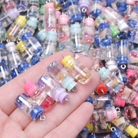 10/20Pcs Trendy Resin Ocean Starfish Conch Seashell Drift Bottle Charms Mix Styles Plant Flower Wishing Bottle Pendant Jewelry