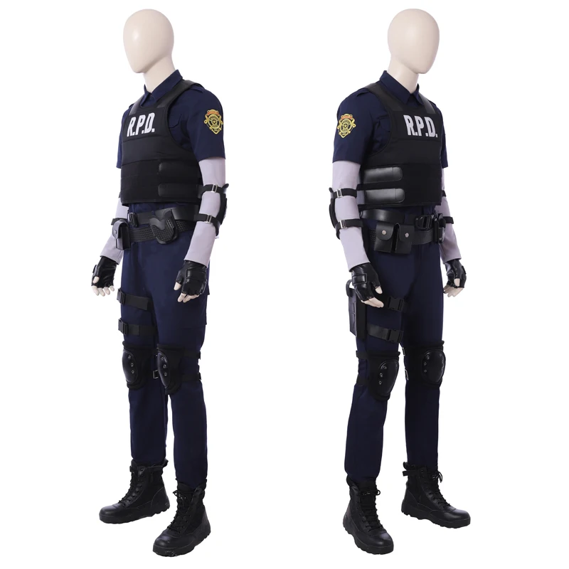 Hot Game RE2 Remake Leon Scott Kennedy Cosplay Kostuum Fancy Halloween Carnaval Rollenspel Outfit Met Handschoenen En Laarzen