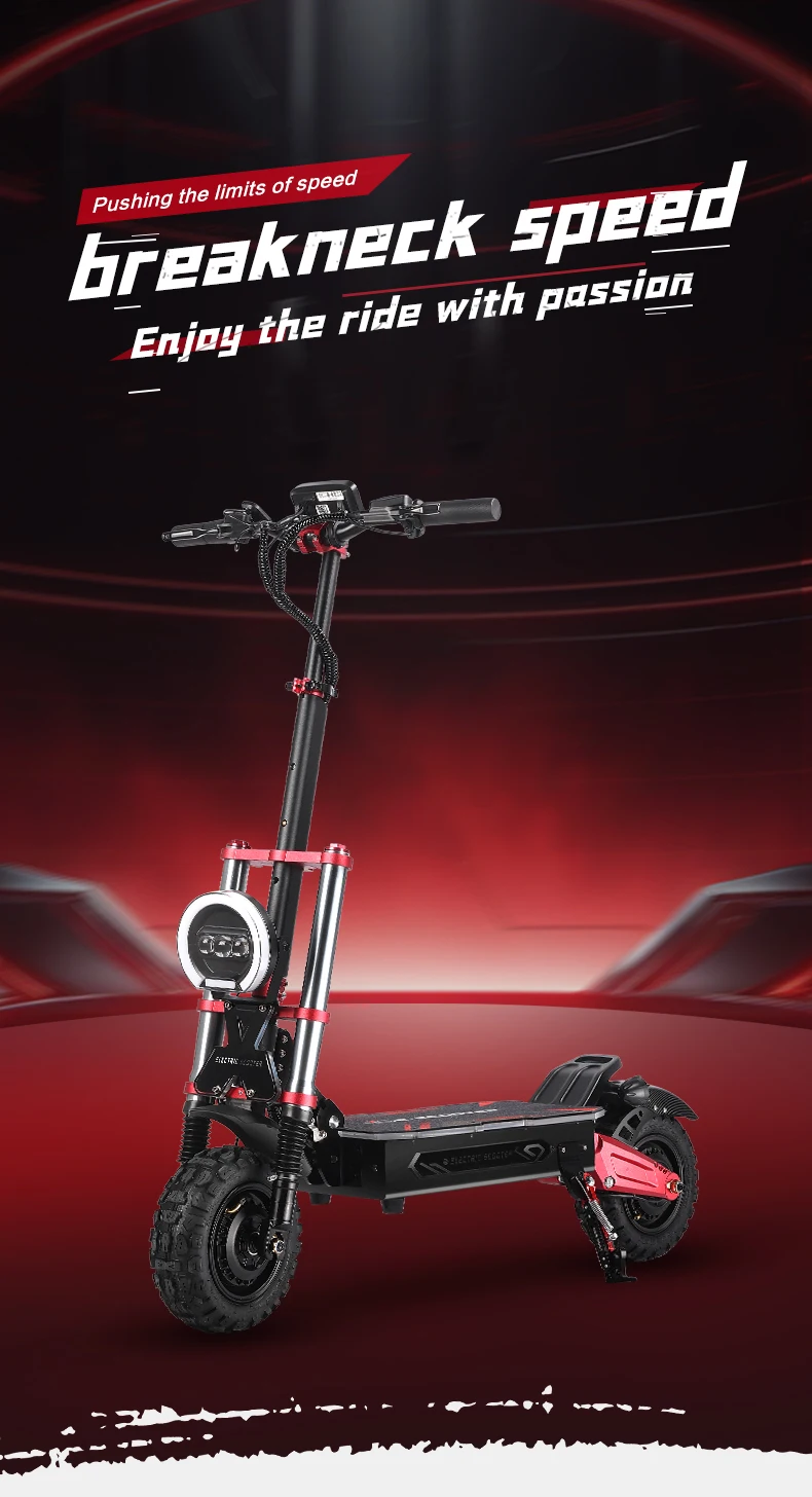 BOYUEDA S5 E-Scooter Dual Motor 60V38Ah NFC Activation Electric Scooter 11"off-road Tire Intelligent APP Control EScooters