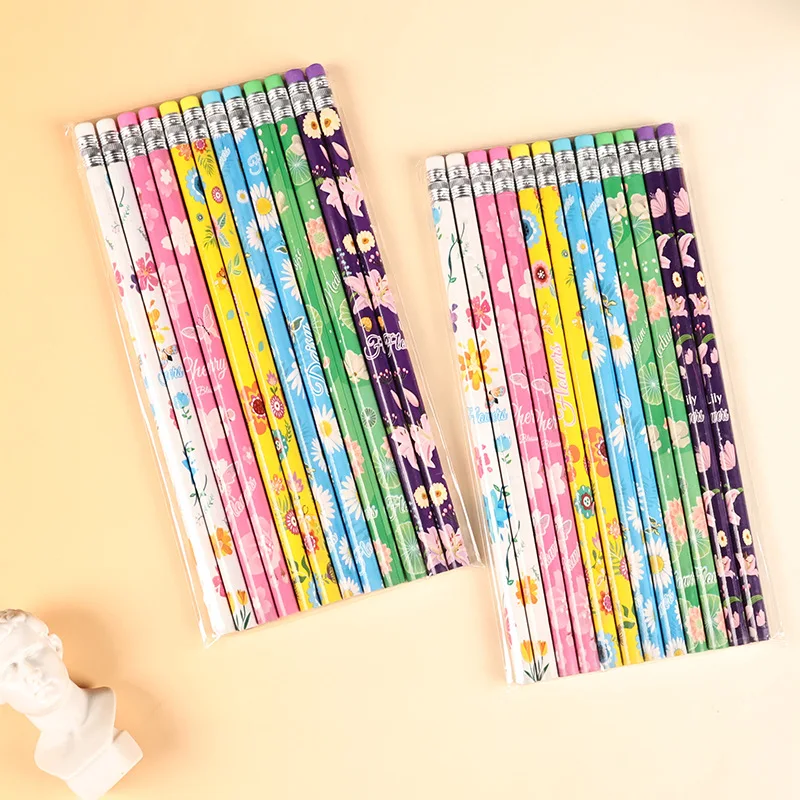 72 個ノベルティ花鉛筆かわいい文具卸売かわいい木製鉛筆学生ライティングスクール鉛筆描画ライティング女の子