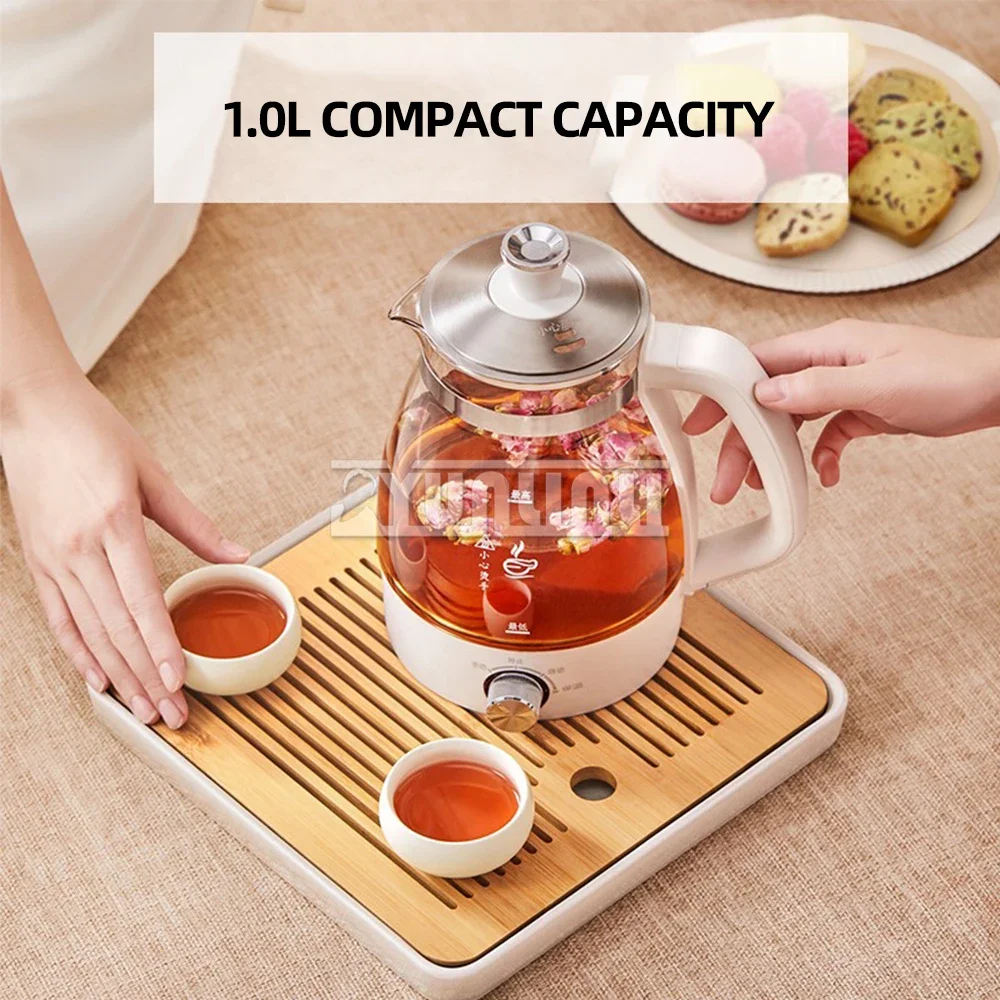 1L Glass Health Preserving Pot 600W Household Automatic Electric Teapot,Boil Tea Ware Electric Kettle