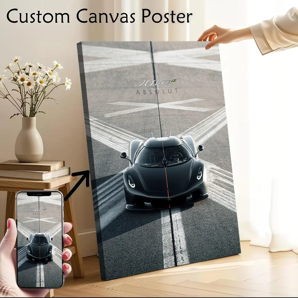Supercar Jesko Absolut Canvas Poster Customizable Pictures Wall Art Canvas Painting for Home and Decoration Living Room Arts