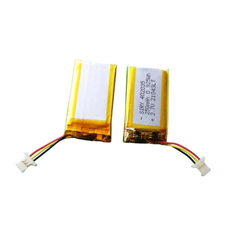 3.7V 250mAh 402035   Li-po Akumulator 042035   Bateria do rejestratora wideo DVR 70mai Kamera samochodowa YI Mini kamera na deskę rozdzielczą o95iv4