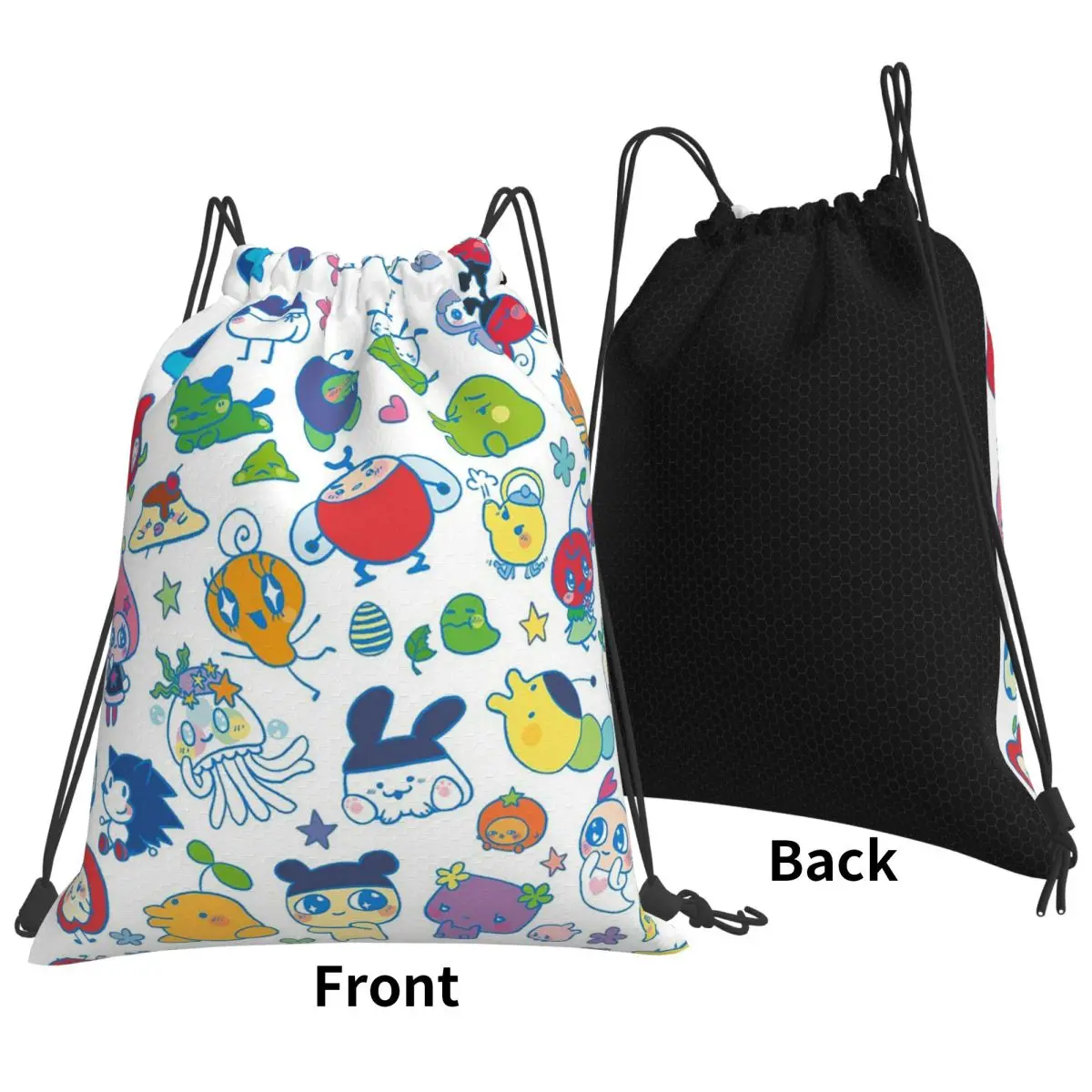 Tamagotchi Friends Backpacks Portable Drawstring Bags Sports Bag Book Bags for Man Woman School