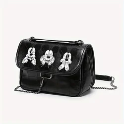 Disney Series Mickey Mouse Mini Crossbody Bags Fashion Trend Shoulder Bag French Temperament Women's Bag Small Square Bag Gift