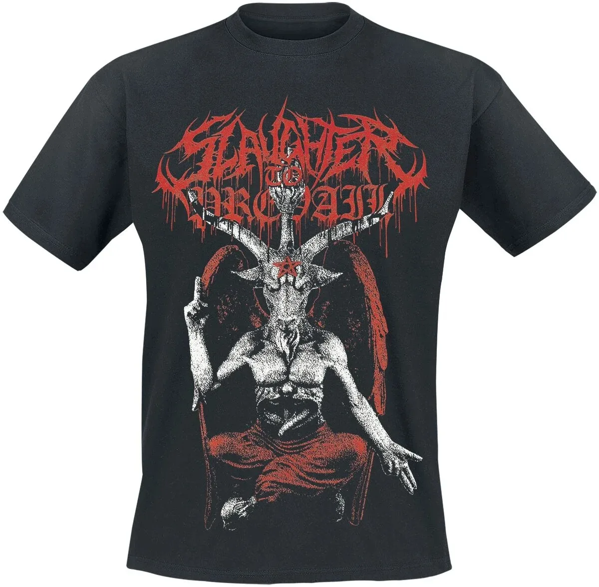 

Crew Neck T - Shirt with Slaughter To Prevail Baphomet Creative - Inspired Graphic Featuring Extreme Metal Art for Fans