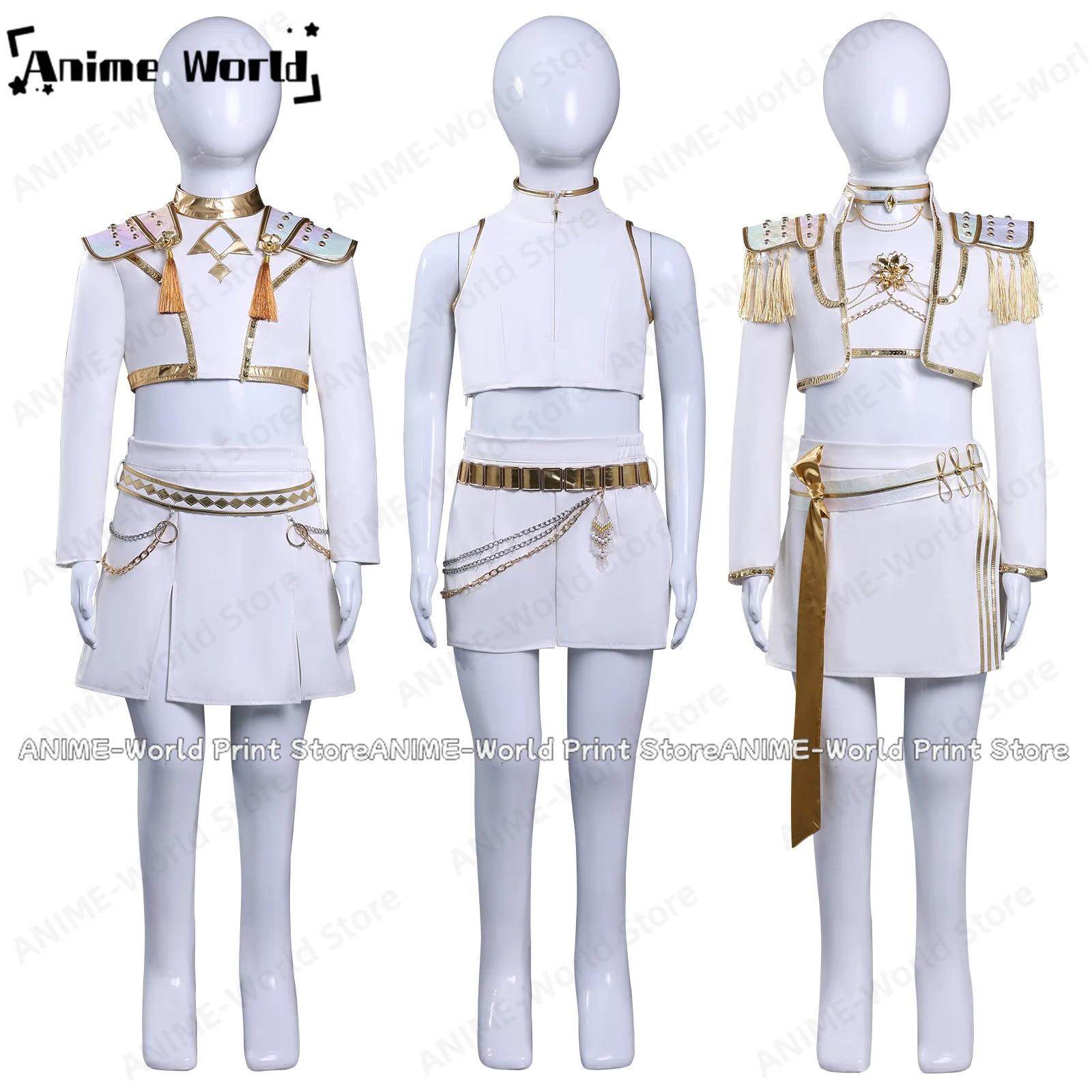 

Kids Kpop Demon Hunters Huntrix Mira Rumi Zoey Cosplay Costume Child Girls Idol Roleplay Outfits Halloween Carnival Party Props