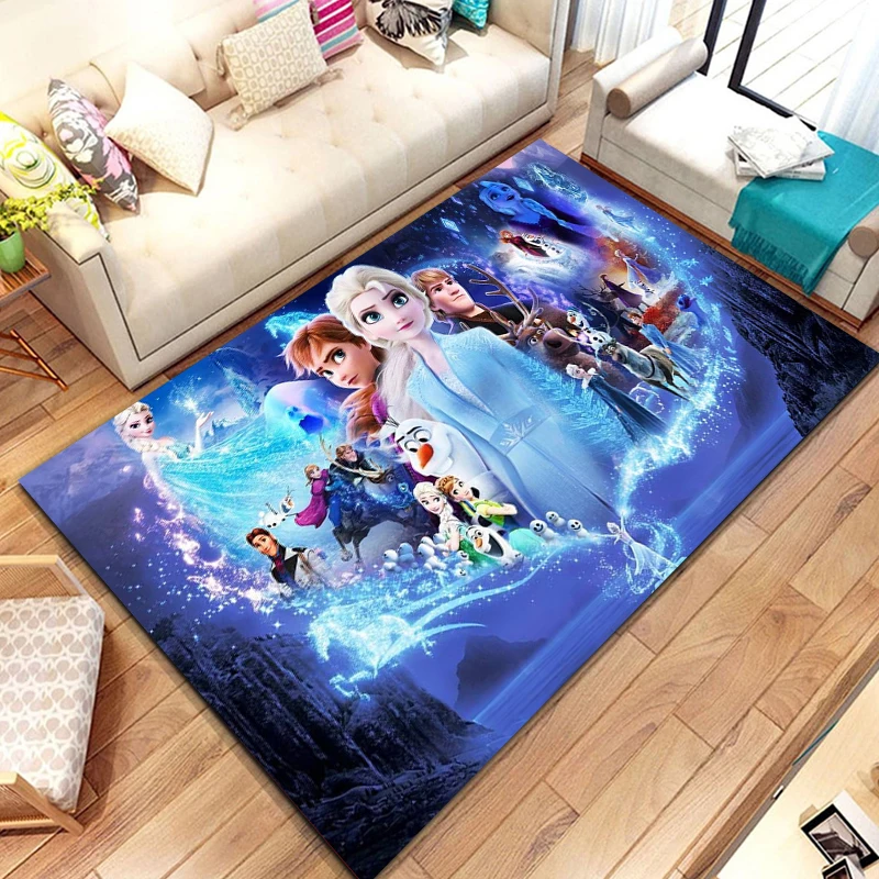 

Disney Elsa Anna Cartoon Frozen Large Area Rug 3D Carpet for Living Room Kids Bedroom Sofa Doormat Home Decor Children Floor Mat