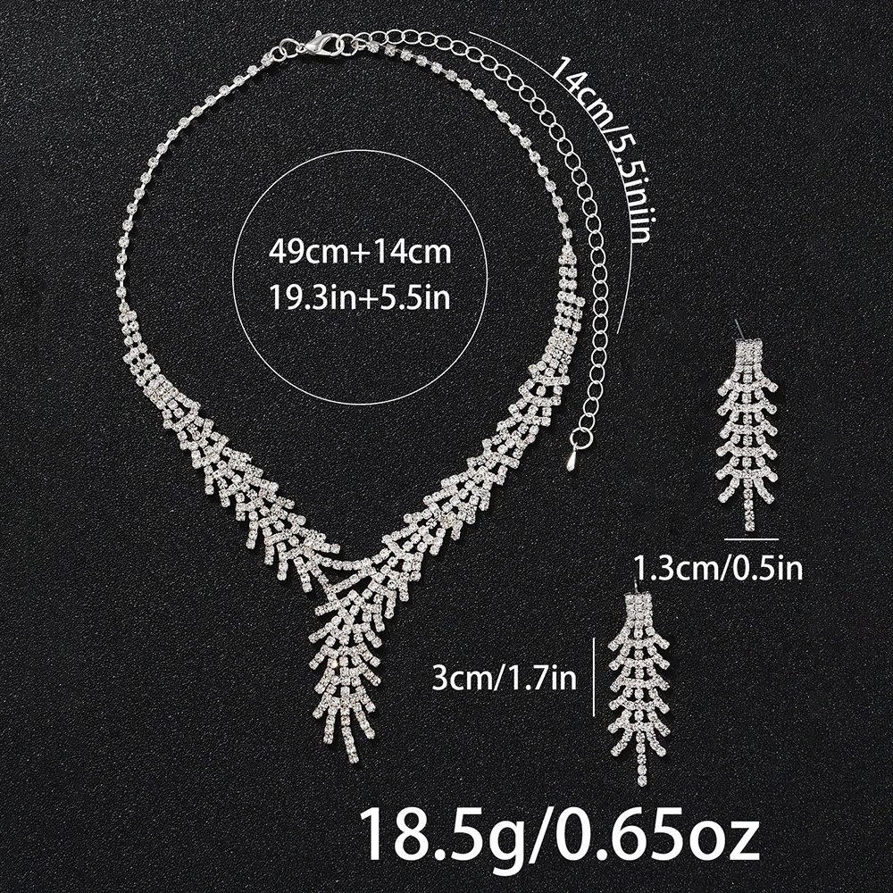 3pcs Women Jewelry Set, Luxury and Casual Rhinestone Women necklace,earring jewelry set, suitable for daily wear, gifts for frie image 5