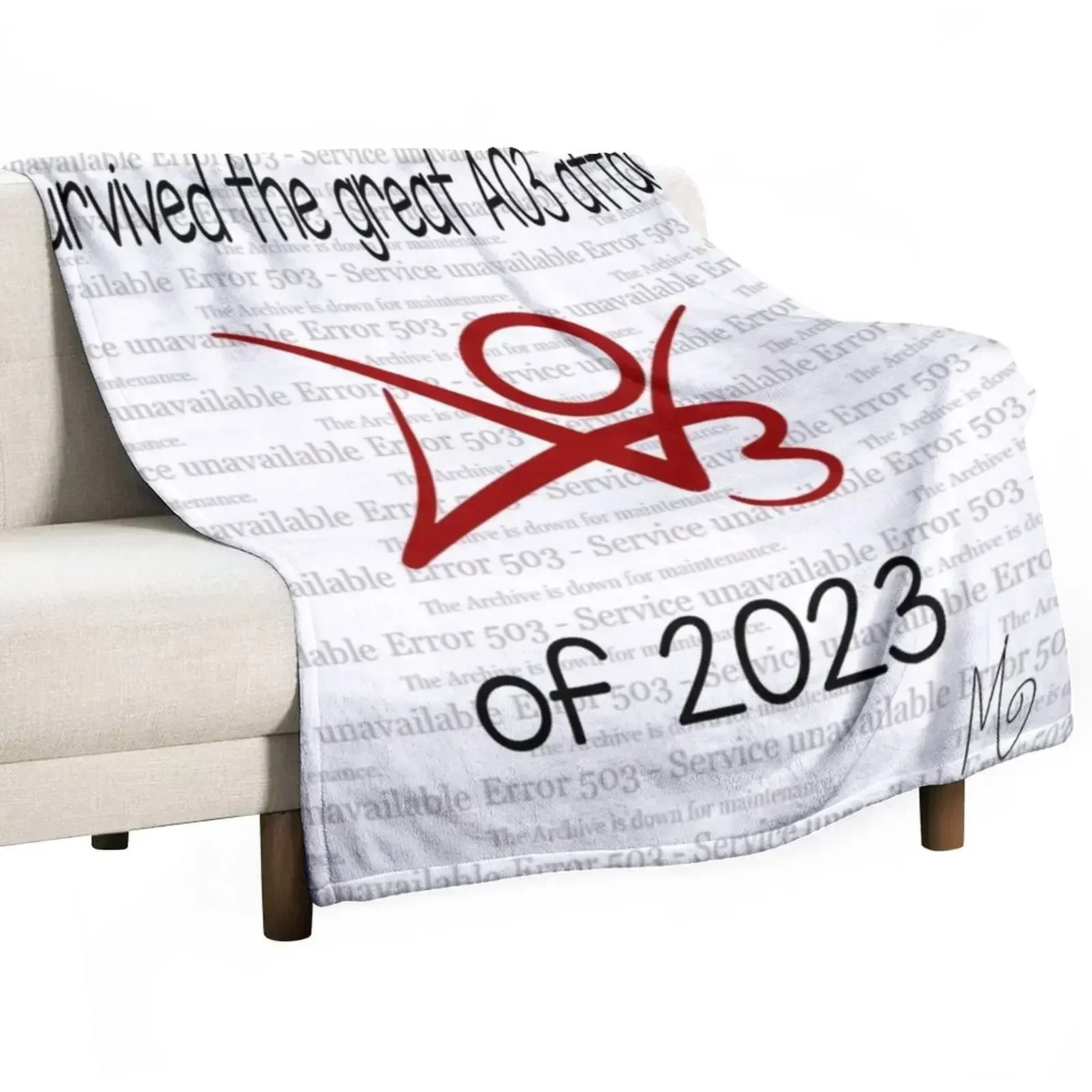 I survived the great AO3 attack of 2023 Throw Blanket Hairy Luxury Thicken Nap Furry wednesday Blankets