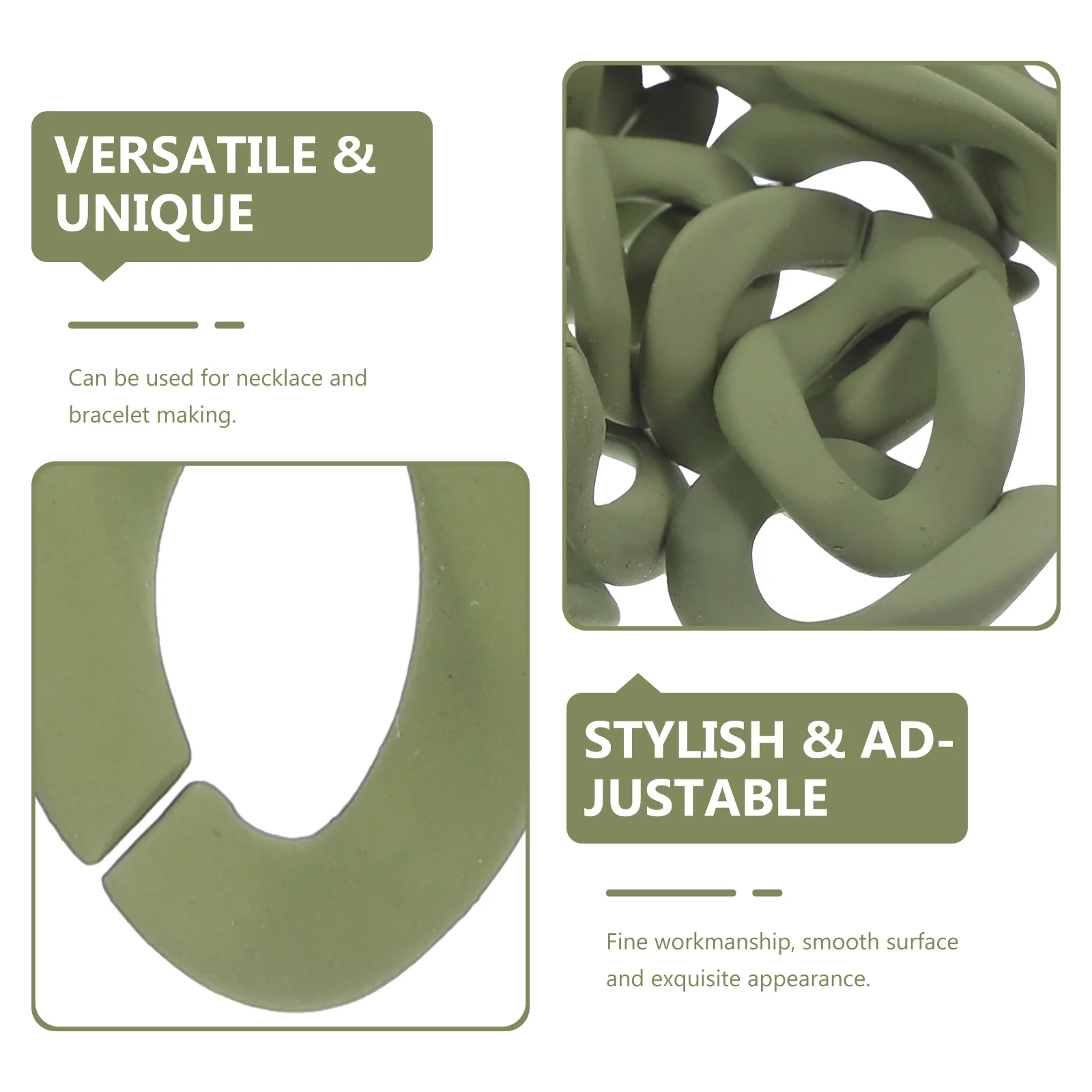 50Pcs Plastic Colorful Chains Self-Buckling Adjustable Links for DIY Necklace Bracelet Handmade Crafts Ornaments