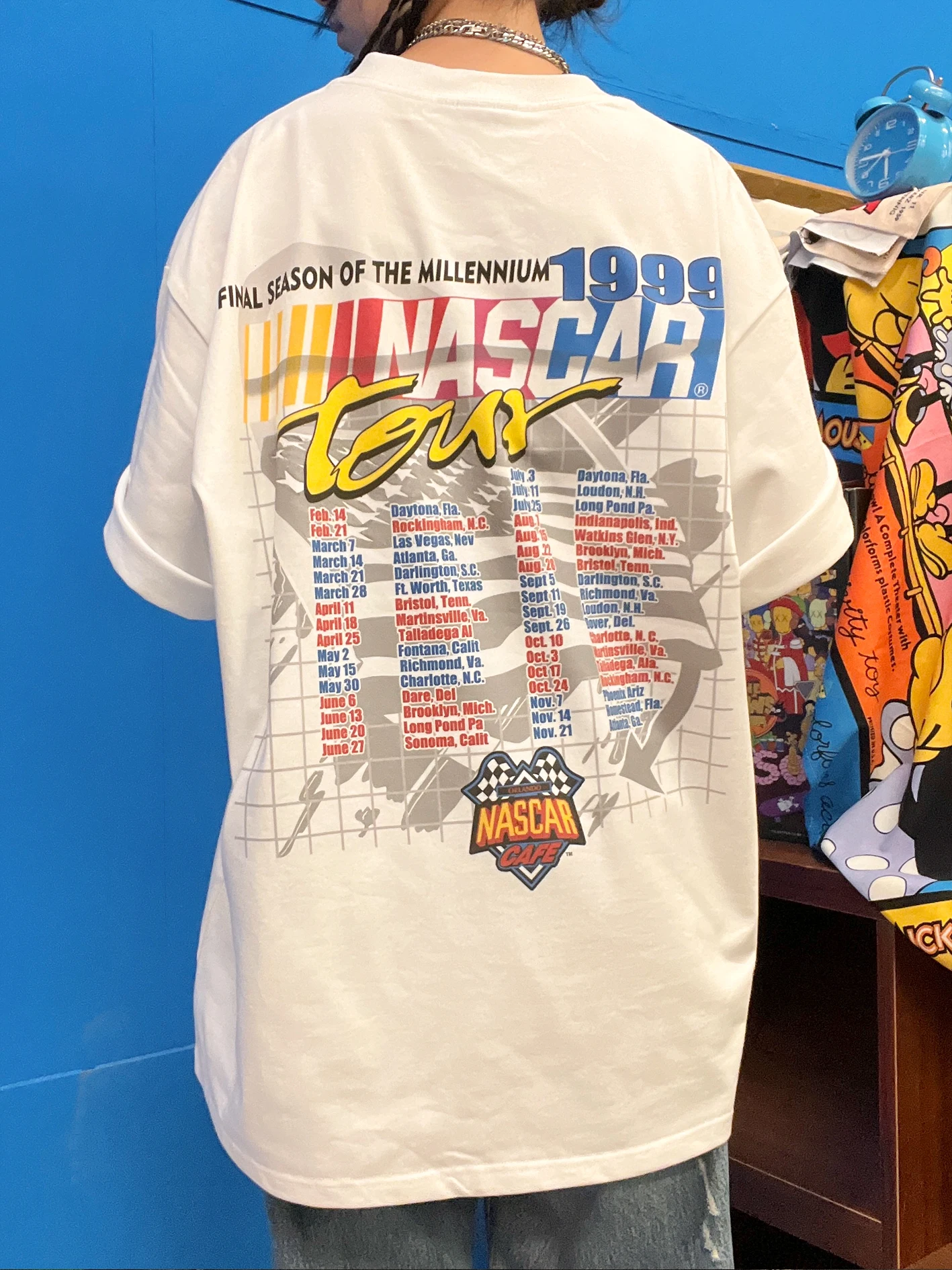 Heavyweight 260G American High Street Racing Academy Style Men's Short Sleeve T-Shirt by Wang Studio Summer 2025 Fashion