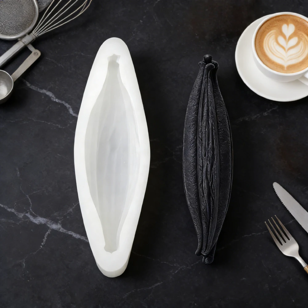 Moule en silicone individuel en forme de vanille pour mousse, gâteau, chocolat, dessert, pudding, savon fait main, bougie d'aromathérapie