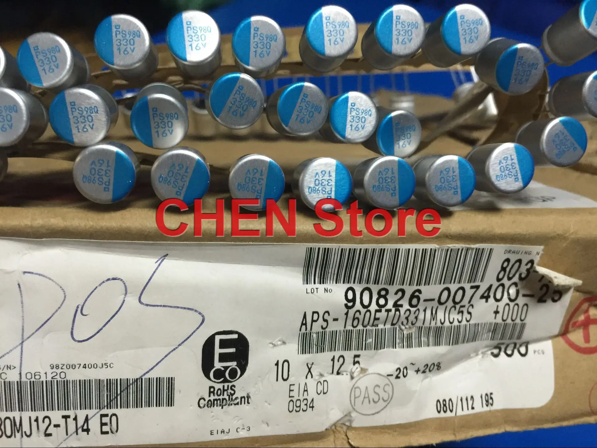 50 قطعة نيبون PS 16V330UF 10X12.5MM اللوحة الصلبة بوليمر مكثف ps 330 فائق التوهج 16 فولت شيمي كون غلاف من الألومنيوم التحليل الكهربائي