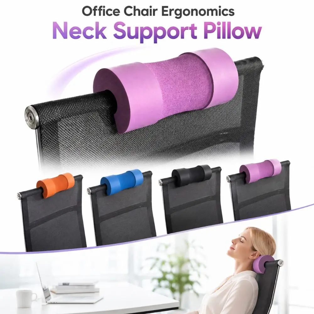 Ergonomics Office Chair Headrest Resilient Sponge Comfortable Chair Neck Support Pillow Solid Color Multipurpose Backrest Pillow