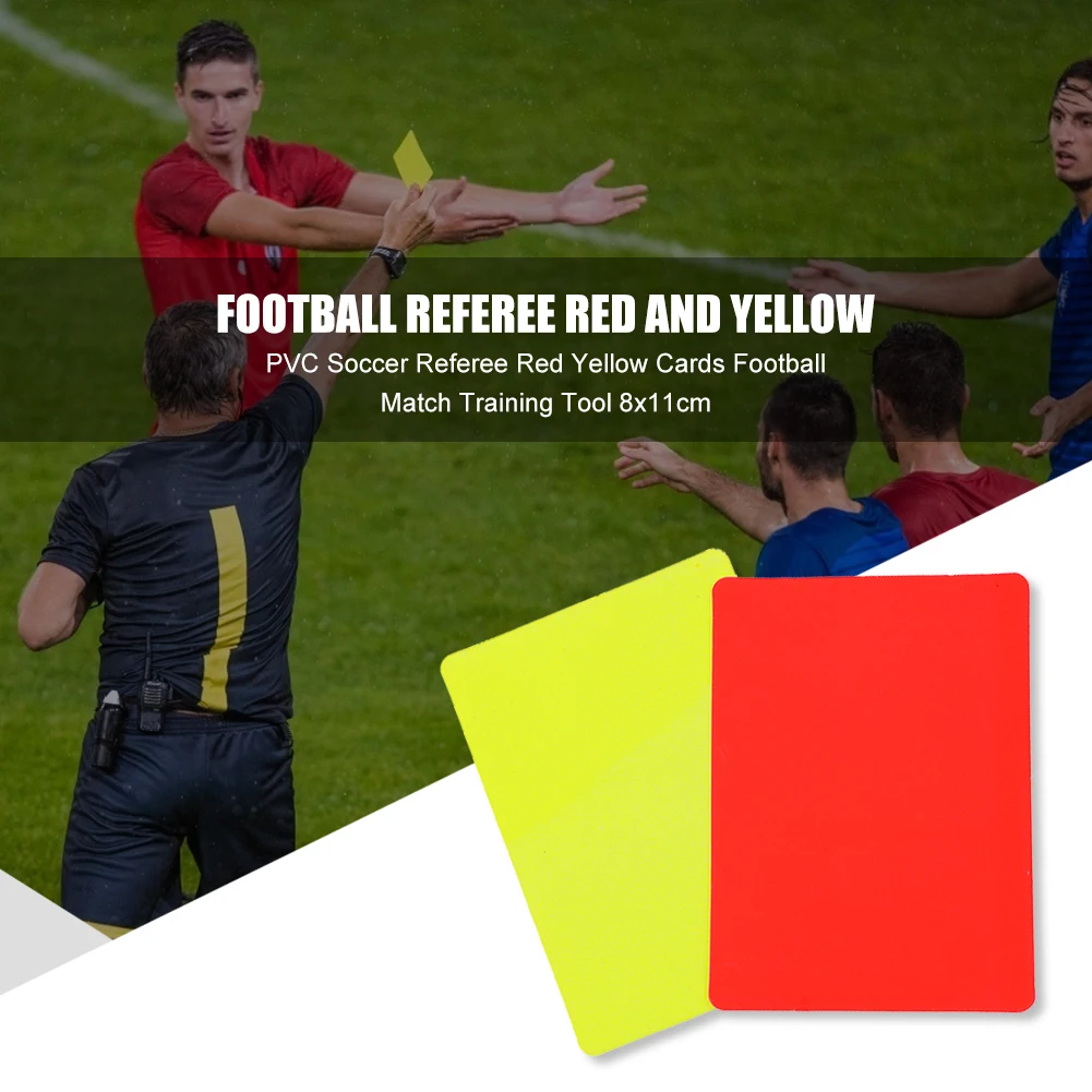 ホットセール レッドカード クラシック 上質PVC製 サッカー審判用 赤黄カード サッカー試合 練習用 審判ツール 8x11cm