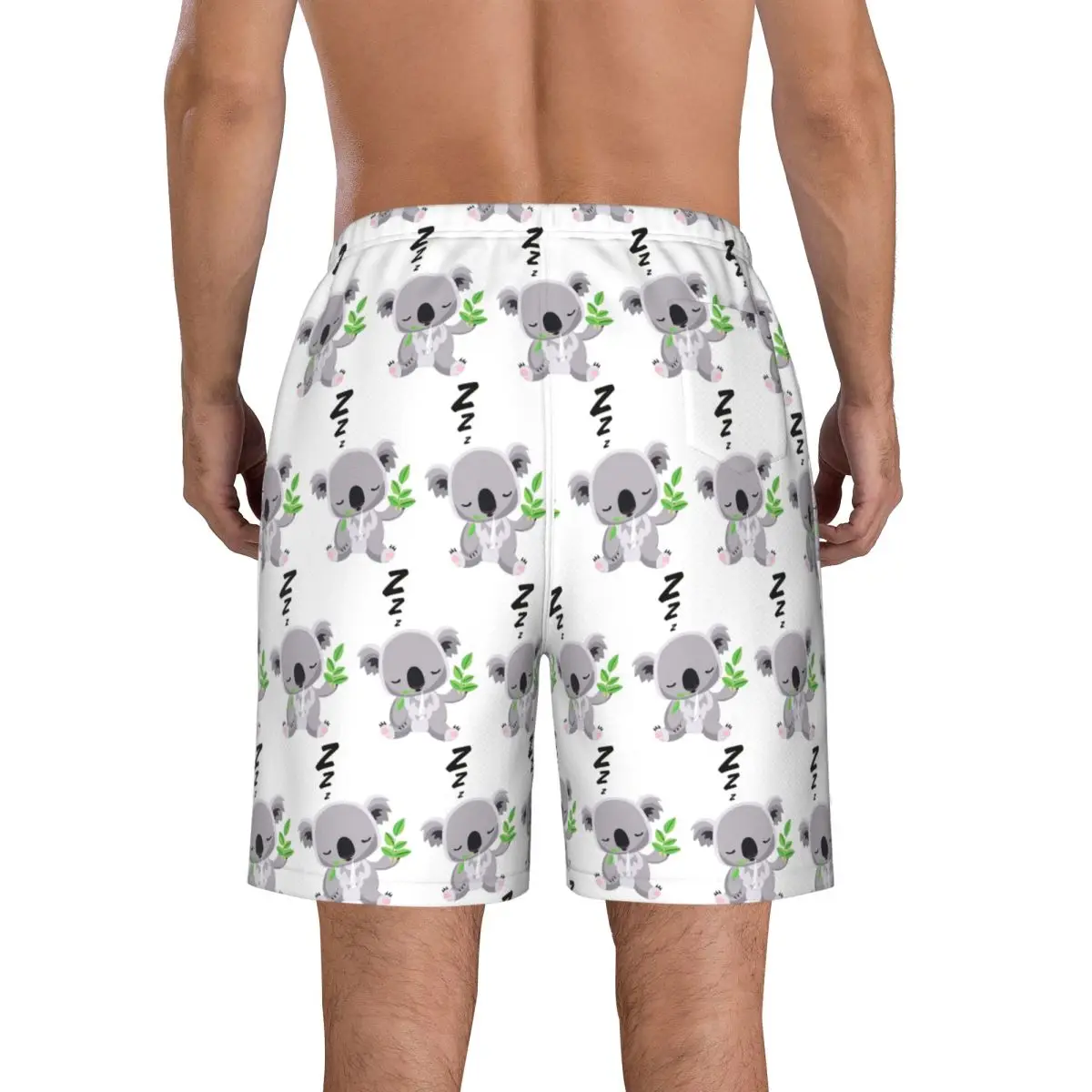 Cute Baby Koala Sleeping Good Night Trunks Beach Board Shorts Casual Quick Dry Swimming Summer Men Pants