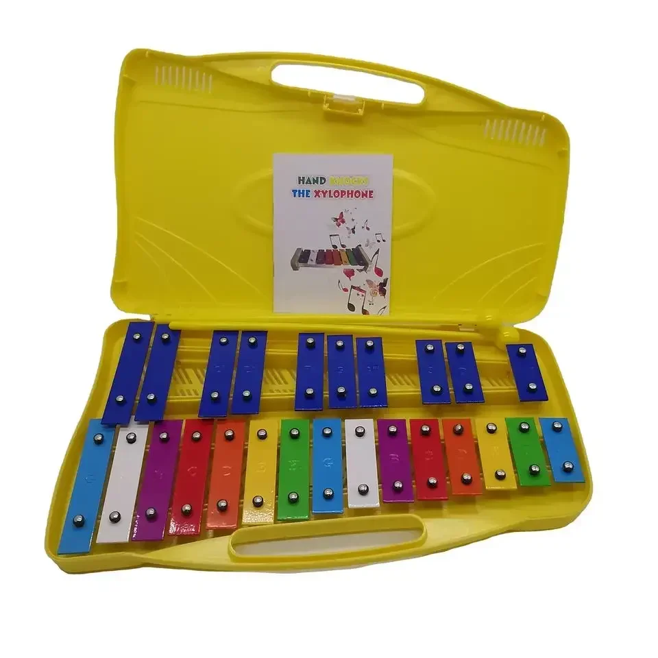 2025 Chromatic Xylophone 25-Note Colorful Metal Keys Kids Musical Instrument with Piano Like Learning