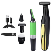 WAIKIL Men's Home Electric Hair Trimmer 2-in-1 Nose Hair Trimmer USB Charging Cordless Shaver Battery Powered Nose Hair Trimmer