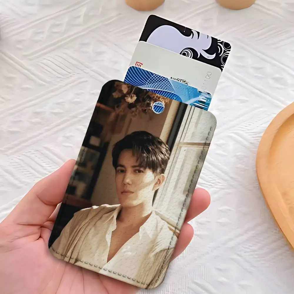 Singer D-Dimash K-Kudaibergens Key Tag Ring Leather Card Holder Key Ring Rectangle Access Card Holder image 3