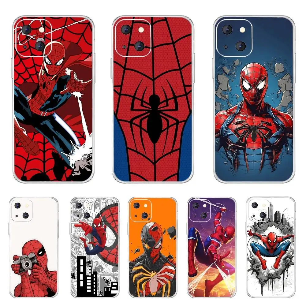 Spider-Man Miles Handyhülle für iPhone 17 16 15 11 13 14 Pro Max 7 8 Plus X Xr Xs Max 16pro 12mini Transparente Schutzhülle