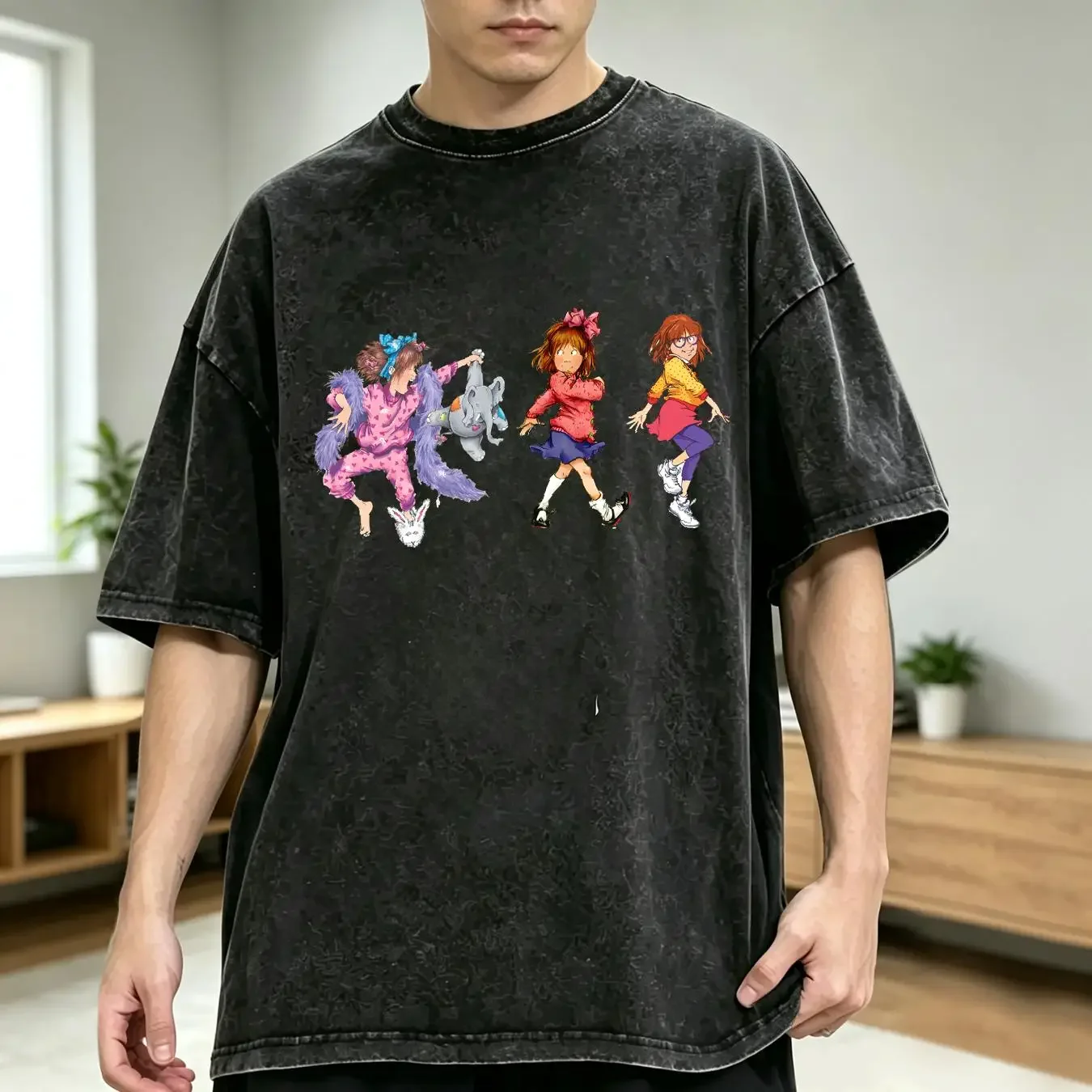 washed T Shirt Junie B Jones Book Teacher Children's Kindergarten Back To School long or short sleeves vintage Washed Slightly