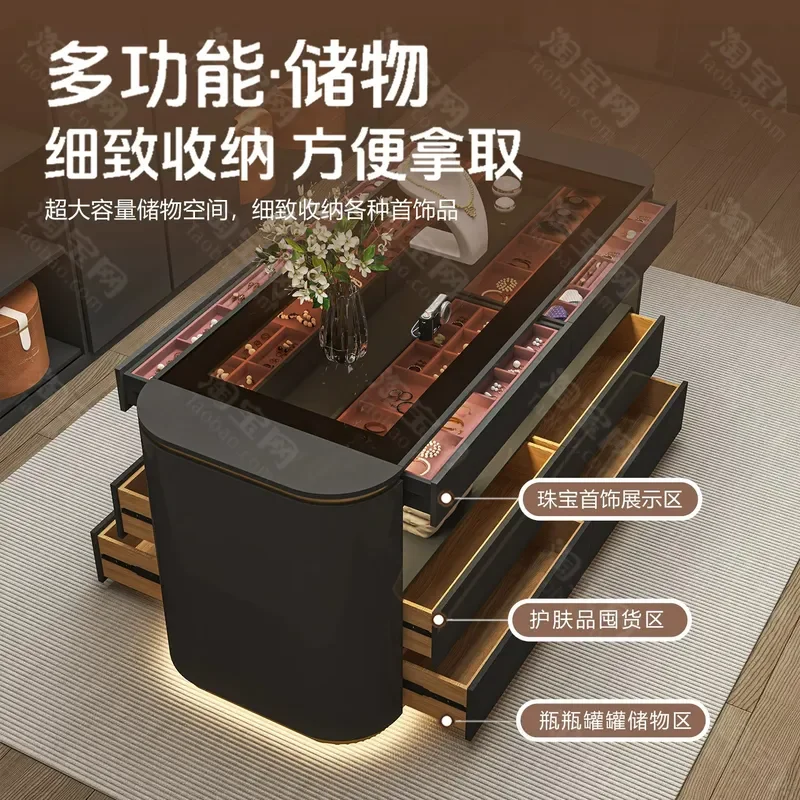 Floor to Ceiling Solid Wood Storage Cabinet with Drawers for Master Bedroom Cloakroom Jewelry Organizer Painted Locker Unit