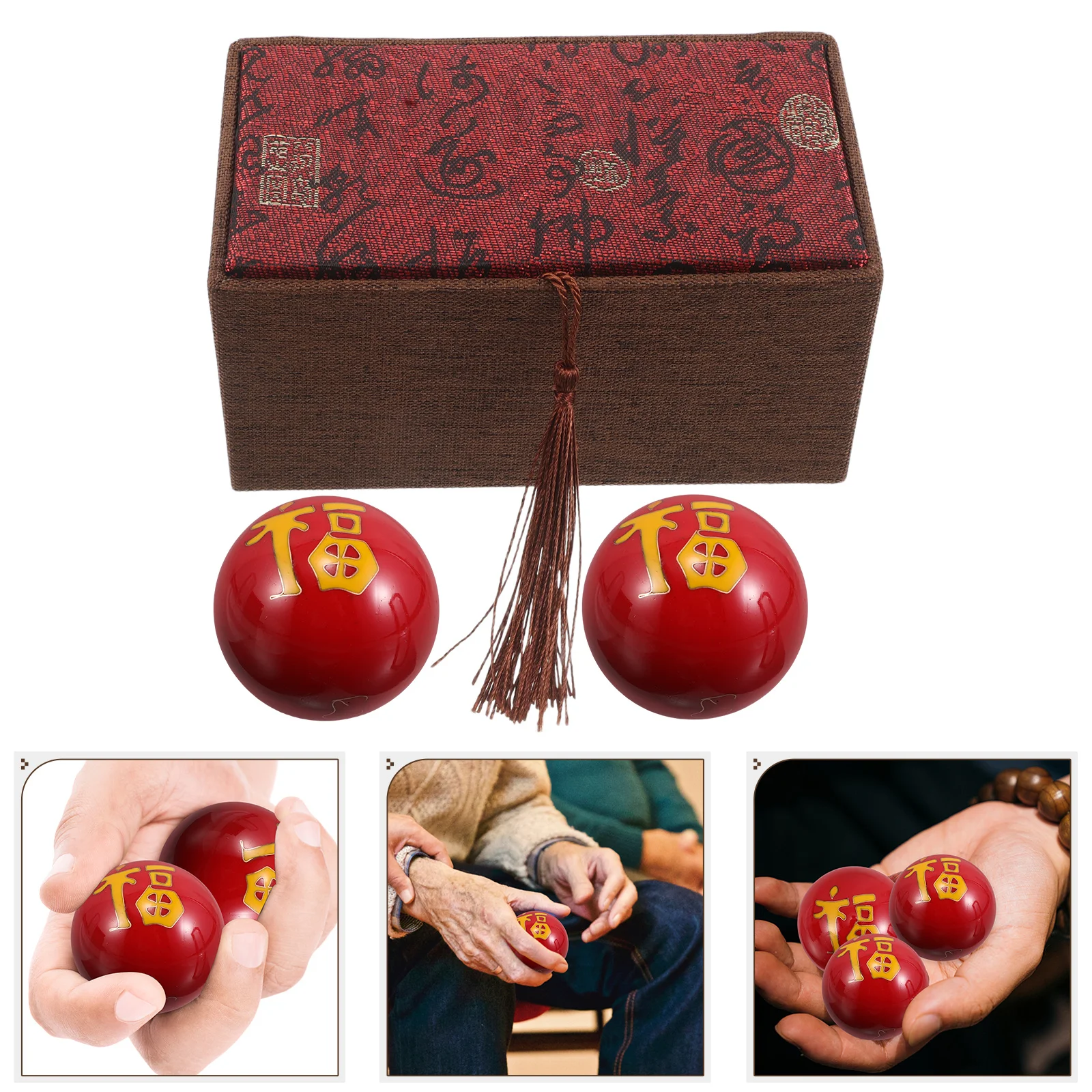 

Chinese Balls Enamel Massage Tool For Hand Exercise Relaxation Portable Elderly Therapy Device Hand Strengthening Balls