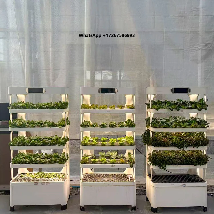 Intelligent Indoor Garden Planter - Smart Vertical Hydroponic System with LED Grow Light for Home Vegetable Year-Round Growing