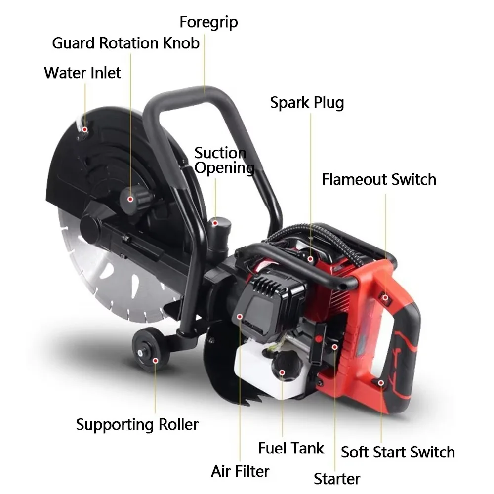 Portable Handheld Small Road Cutting Machine Concrete Road Grooving Cutting Rescue Demolition Tool