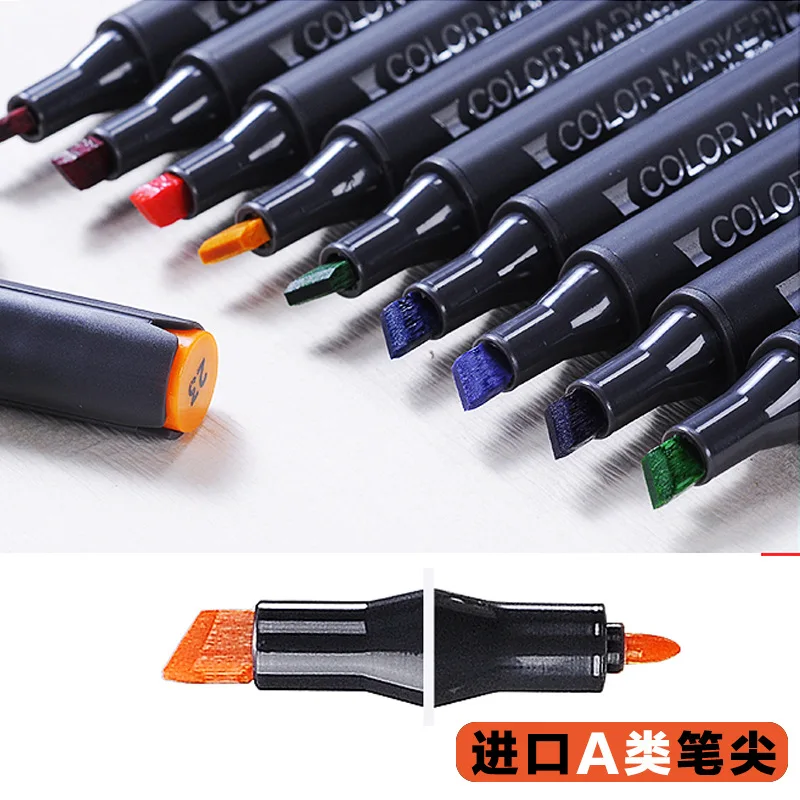 Dual Tip Art Marker Pen Set for Anime Illustration and Interior Design, 30 to 128 Colors Alcohol Based Markers with Fine and