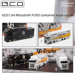 1:64 Mitsubishi FUSO container truck Transporter LBWK JDM flying wing simulation alloy car model, adult ornaments, boys toys