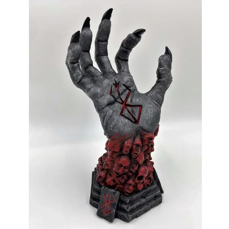 Mad God Grim Reaper Devil's Right Hand Of Berserk Skull Rune Sculpture Resin Crafts Halloween Accessories Fear Home Decoration