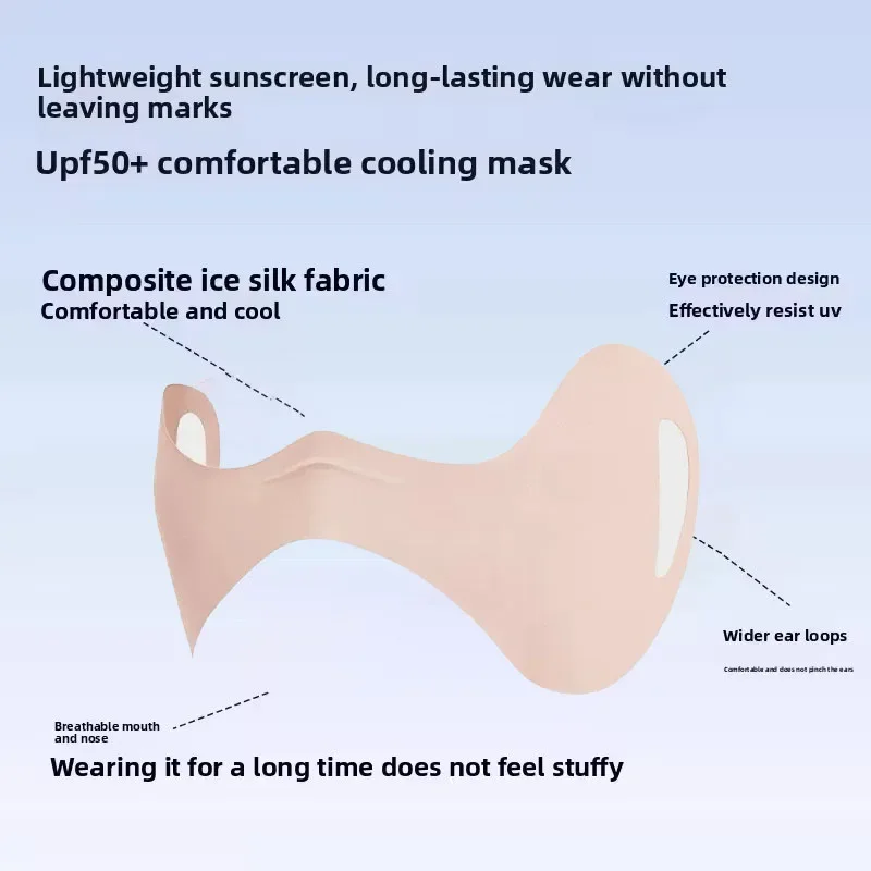 New Ice Silk Sunscreen Face Mask Breathable Sunscreen Face Scarf Anti UV Eye Protection Mask Running Golf Face Masks Riding