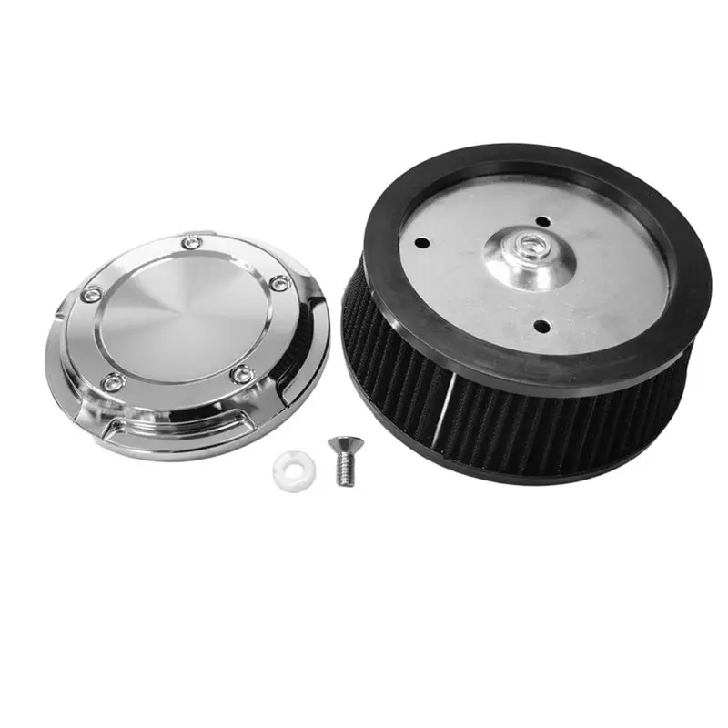 NEW HOT In Stock-Air Cleaner Cove Chrome& Air Filter Black For Touring Softail Fat Boy FLSTN Dyna 1999-2017 Motor