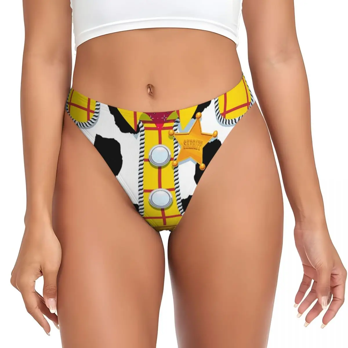 

Custom Toy Story Woody's Sheriff G-string Thongs for Women Comfort Stretch Panties Underwear