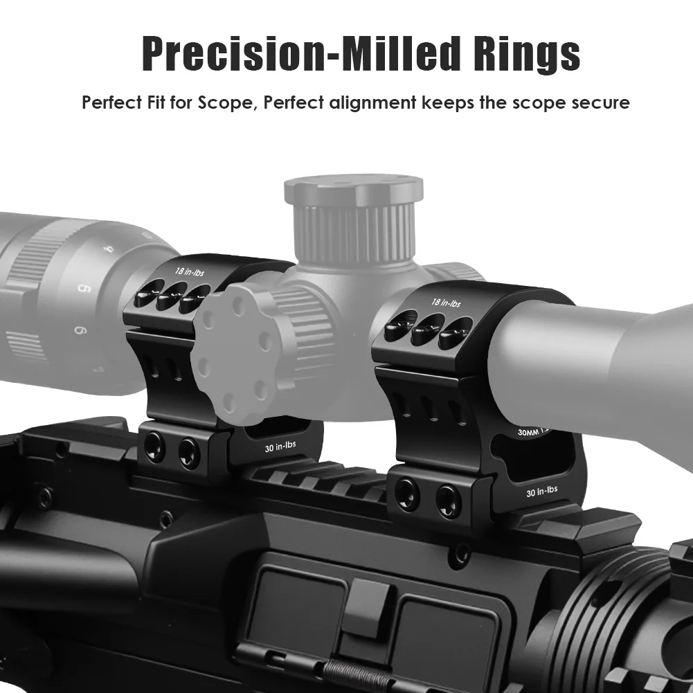 UniqueFire 30mm Scope Ring Medium Profile 20mm Rail Aluminum Picatinny Scope Mounts for Hunting Optics mounting, Accessories image 6