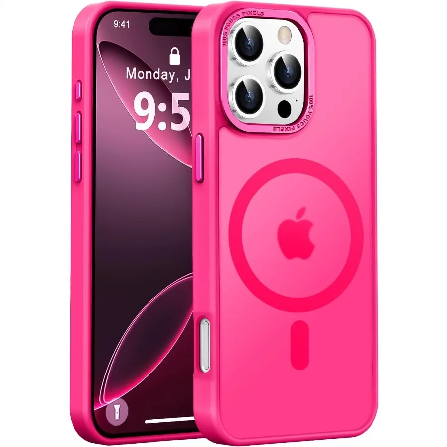 

Designed for iPhone 16 Pro Max Case with Magnetic [13 FT Military Drop Protection] [Compatible with Magsafe] Slim Translucent M