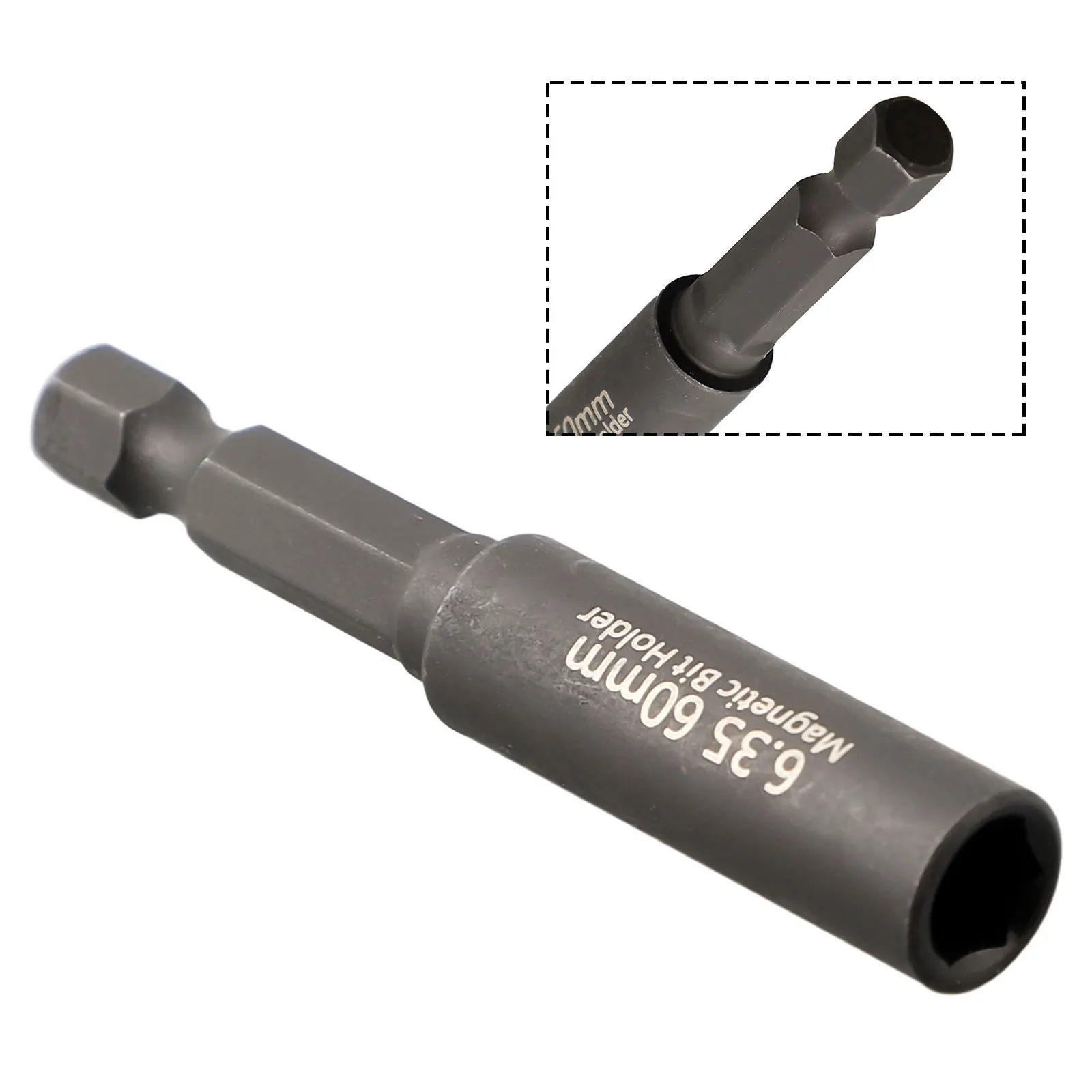 60Mm Ujung Penyangga Mata Obeng Ekstensi Magnetik 1/4 Inci Set Batang Segi Enam Aksesori Alat Tangan Adaptor Mata Bor