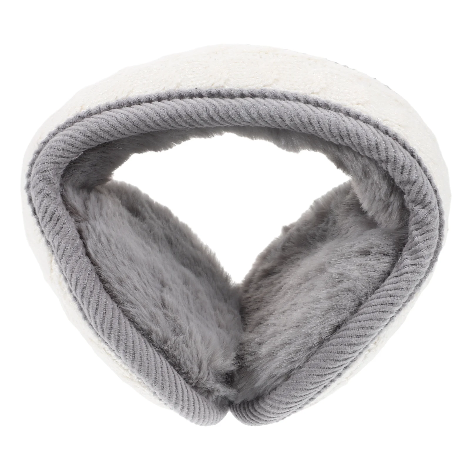 محبوك طوي الشتاء الدافئ في الهواء الطلق غطاء للأذنين 11x11 سنتيمتر الأبيض بطانة ناعمة غطاء للأذن الكمال الطقس البارد السفر التنزه #6