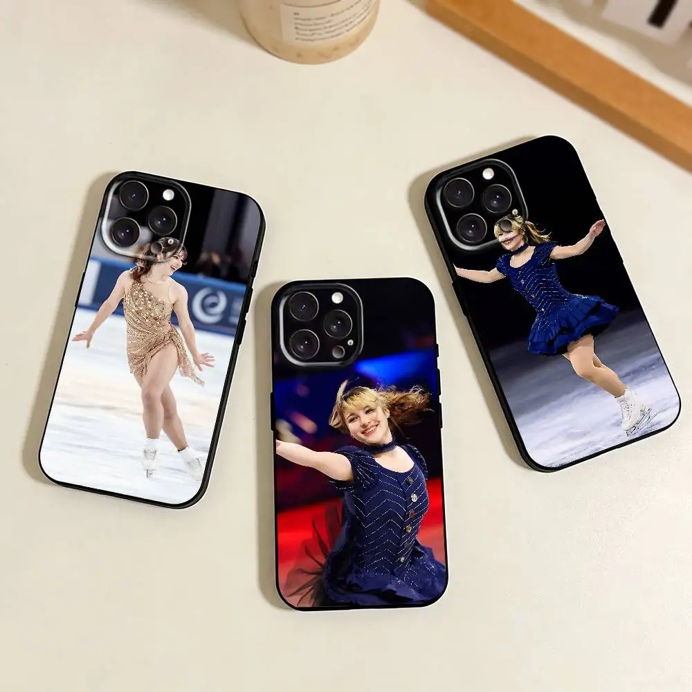 

F-Figure Skating S-Star A-Alysa Liu Phone Case For iPhone 17,16,15,14,13,12,11 Plus,Pro Max,XS,Soft Silicone Black Cover