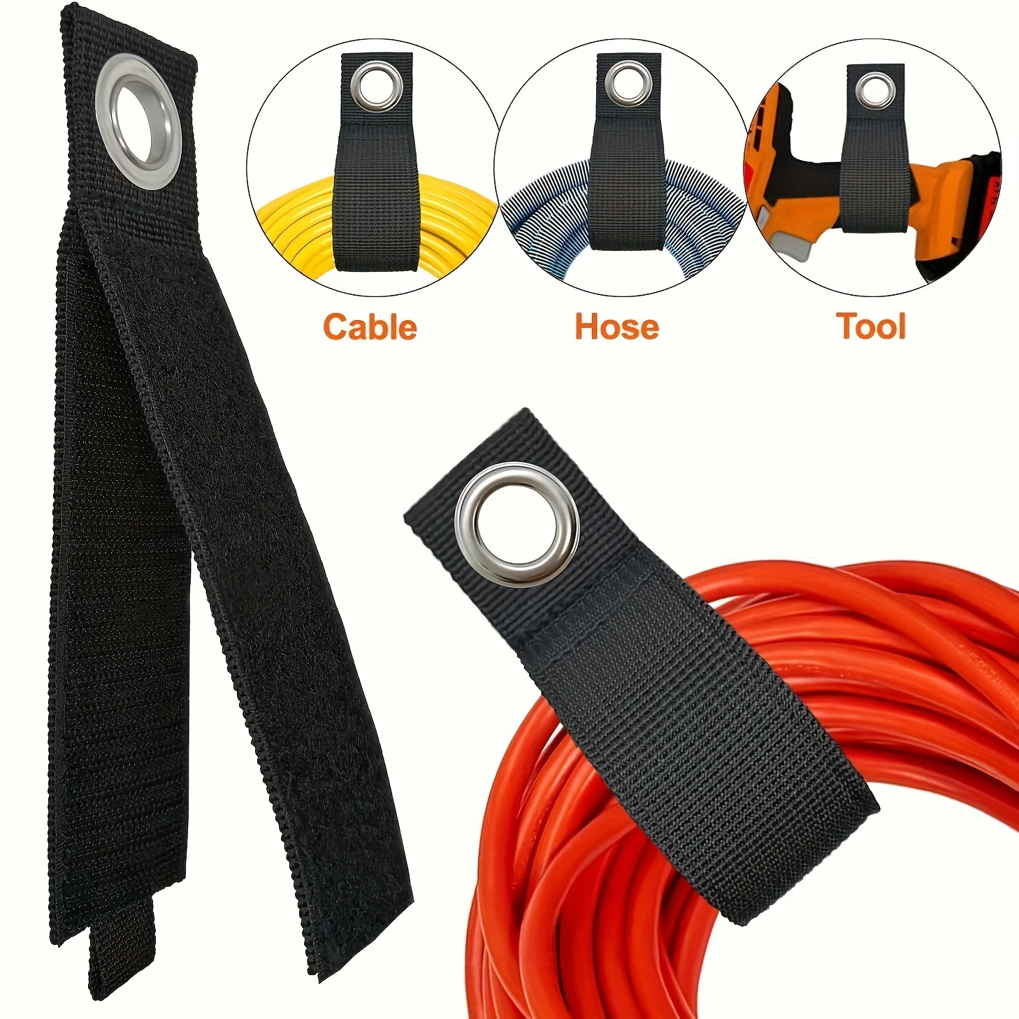 5pcs Extension Cord Holder Organizer Storage Straps For Garden Hose Storage And Garage Wall Organization